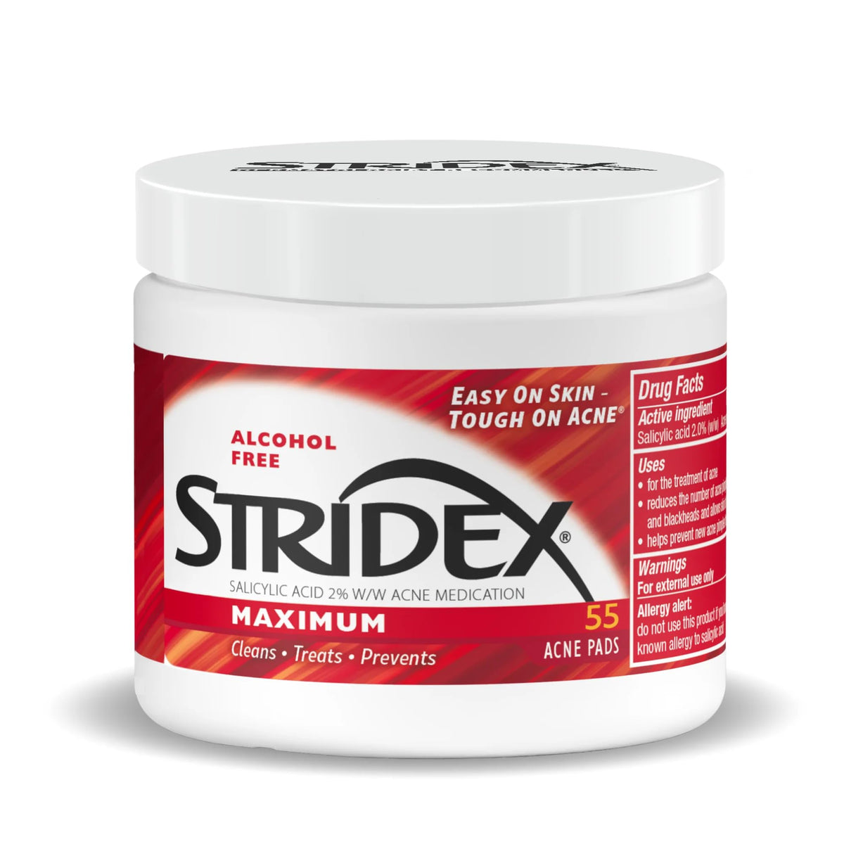 Stridex Máximo almohadillas acne frente: limpieza profunda y poros limpios