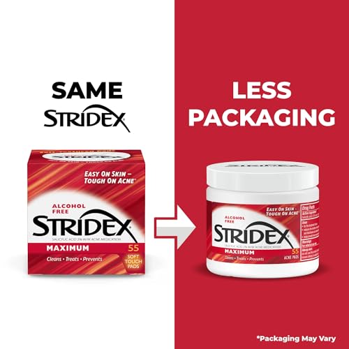 Stridex Máximo almohadillas-textura facial: limpieza suave para la piel