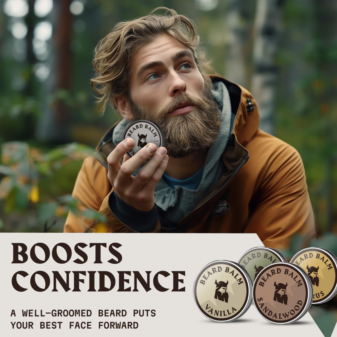 Striking Viking bálsamo para barba, aceites de argán y jojoba para suavidad diaria.