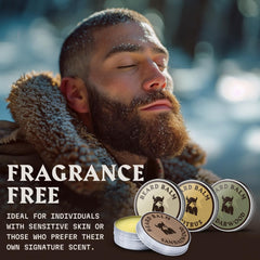 Striking Viking bálsamo para barba, conjunto de 4 latas con aroma sándalo para estilo discreto.