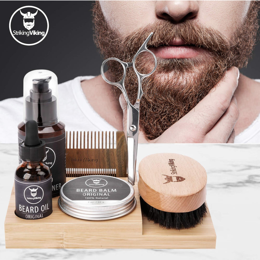 Striking Viking soporte para cepillo en organizador de barba de bambú