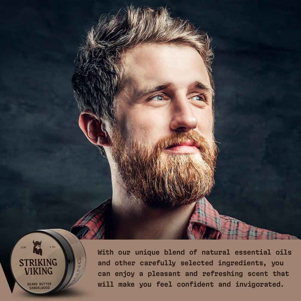 Striking Viking Sandalwood Barba aroma fresco que mejora la rutina de cuidado