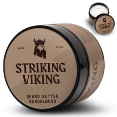 Striking Viking Sandalwood Barba crema hidratante en envase de 4oz para uso diario