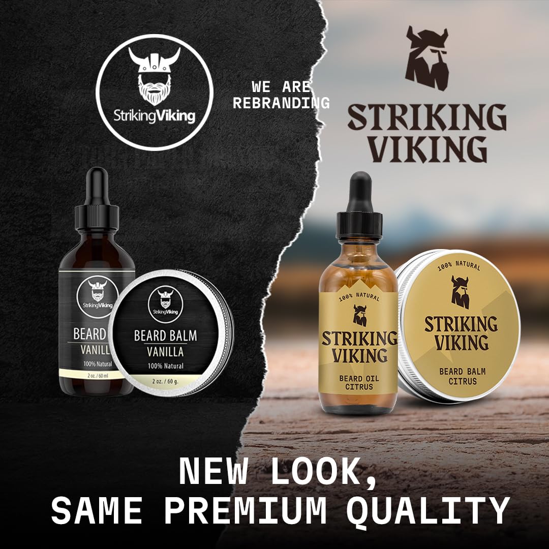 Envase práctico Striking Viking Sandalwood Barba facilita recargas y uso diario