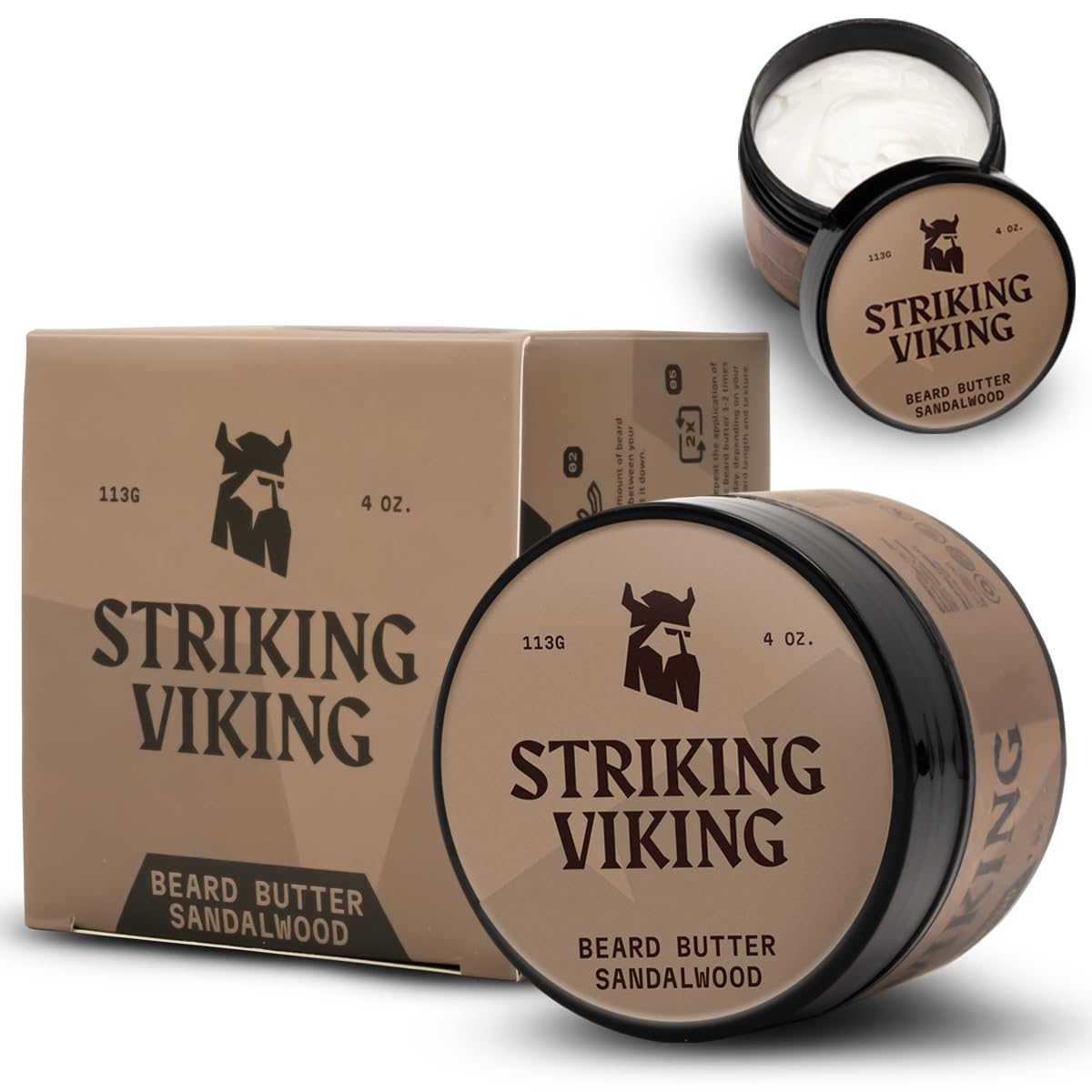 La nutrición suave de Striking Viking Sandalwood Barba cuida la barba con suavidad