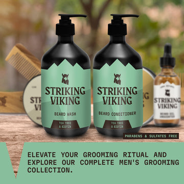 Striking Viking Barba Aroma vigorizante de Árbol de Té en cada uso.