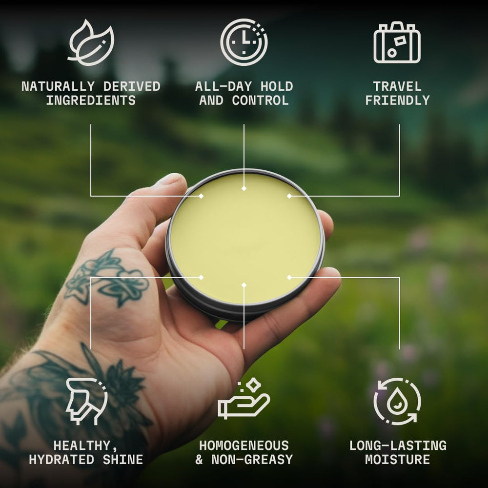 Striking Viking Beard Balm textura suave nutritiva para suavizar la barba diaria.