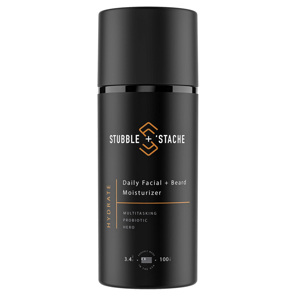 Botella de stubble-stache hidratante para barba y rostro, hidrata sin grasa.