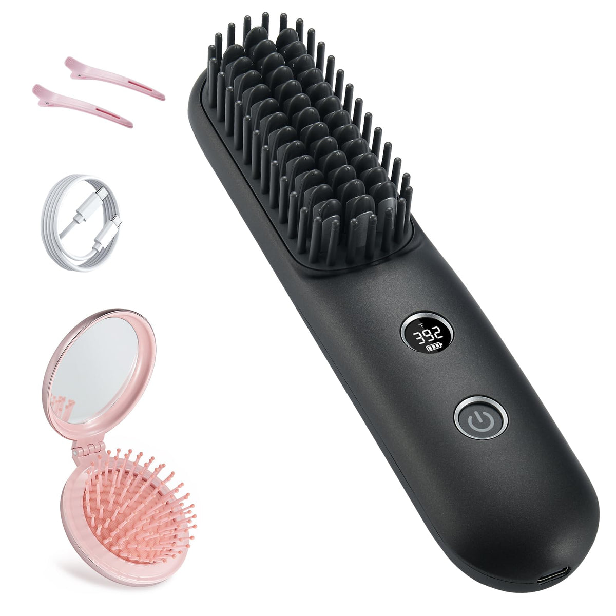 Plancha de pelo inalámbrica STUDLLY, compacta y ideal para viaje.