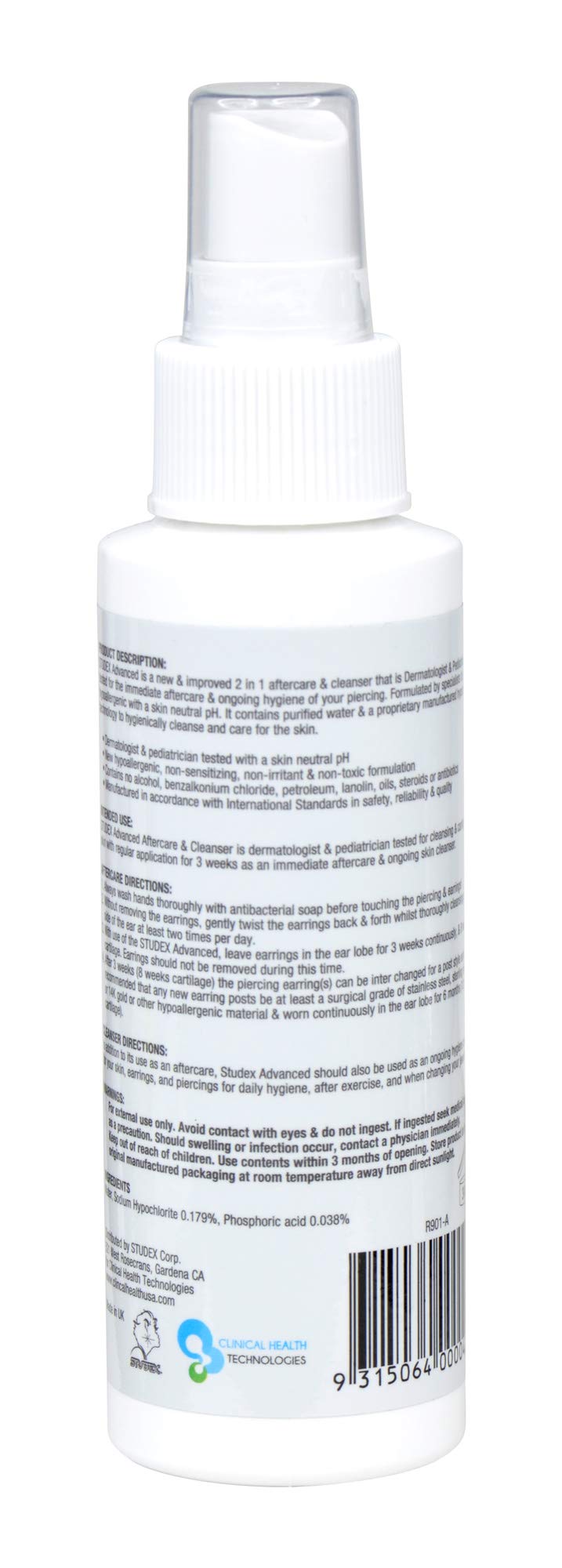Uso diario seguro en orejas y cuerpo con Studex.