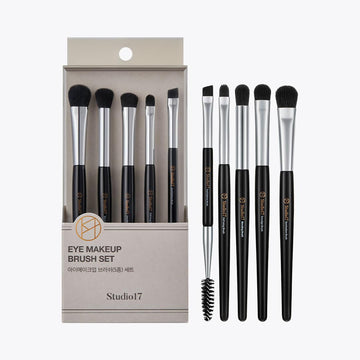 Studio17 set de brochas para ojos de 5 piezas, compacto y fácil de transportar.