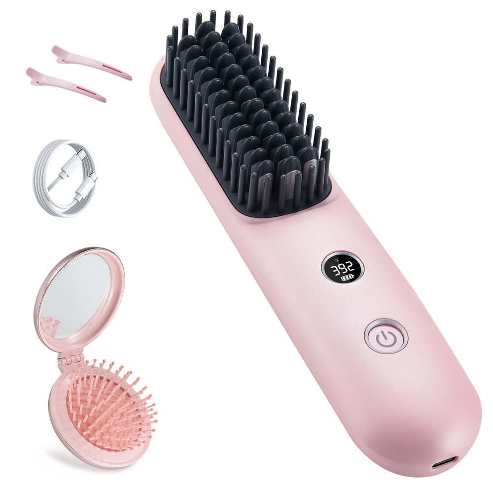 STUDLLY alisador inalámbrico cepillo para cabello, acabado liso sin cables.