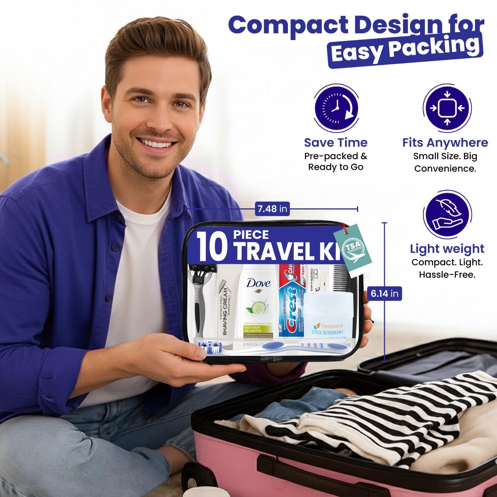 Desodorante Trektote para frescura duradera durante el viaje.