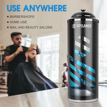 STYLANCE exterior negro con rayas diagonales proyecta estilo profesional.