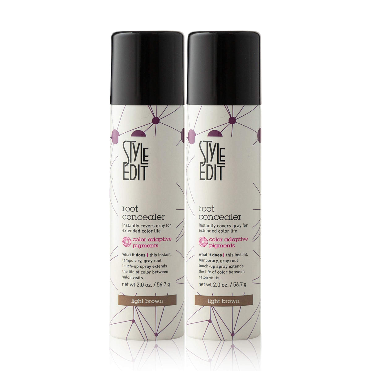 STYLE EDIT Concealador de raíces en spray para cubrir canas rápidamente.