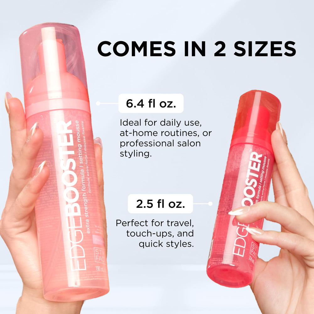EDGE BOOSTER mousse contiene romero y menta para nutrición ligera.