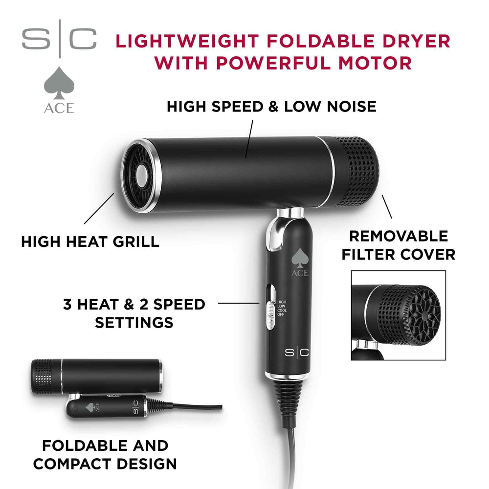 Stylecraft Ace secador motor potente que acelera el secado sin dañar el cabello.