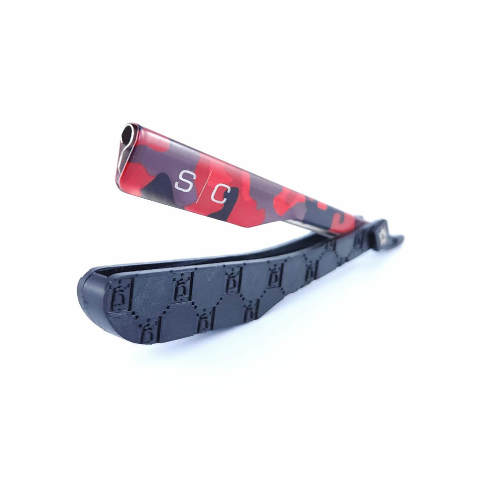 StyleCraft navaja barbero camo rojo herramienta para barbería profesional.