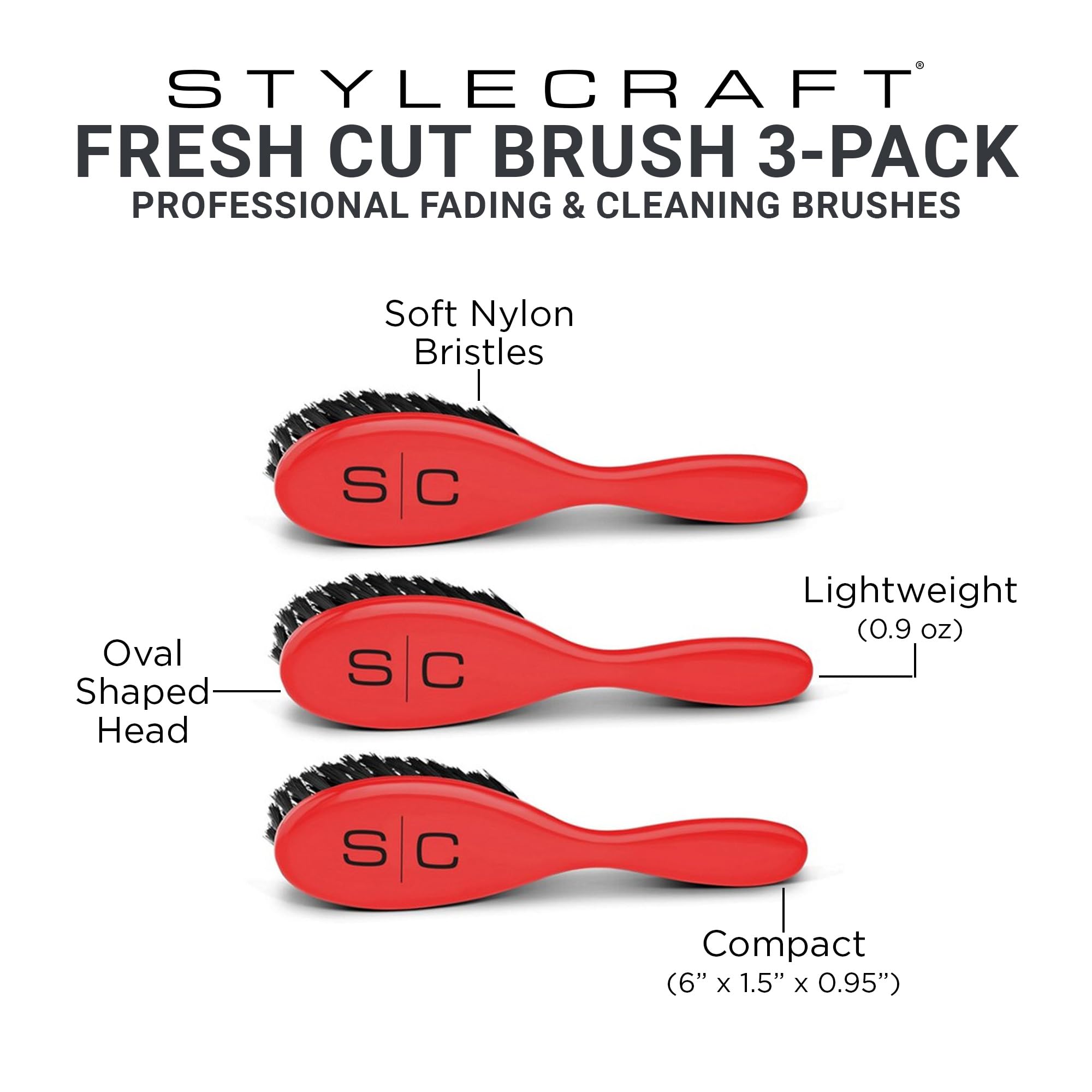 StyleCraft Fresh Cut cepillo ovalado facilita la mezcla para desvanecidos