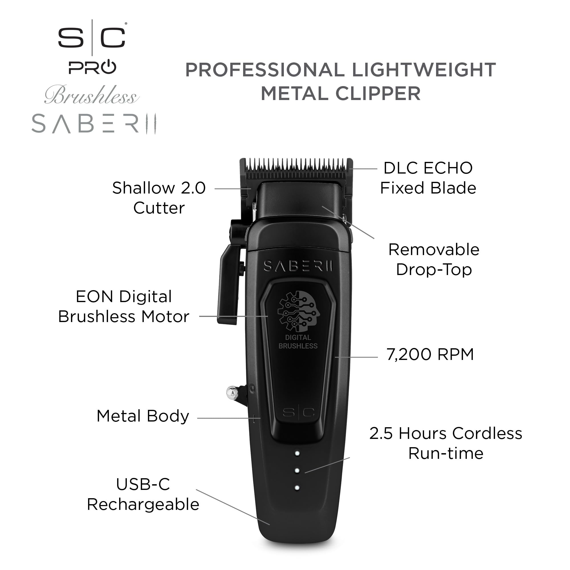 Stylecraft Saber II, hoja fija DLC ECHO para crujido definido y corte suave.