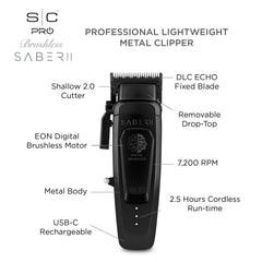 Stylecraft Saber II, hoja fija DLC ECHO para crujido definido y corte suave.