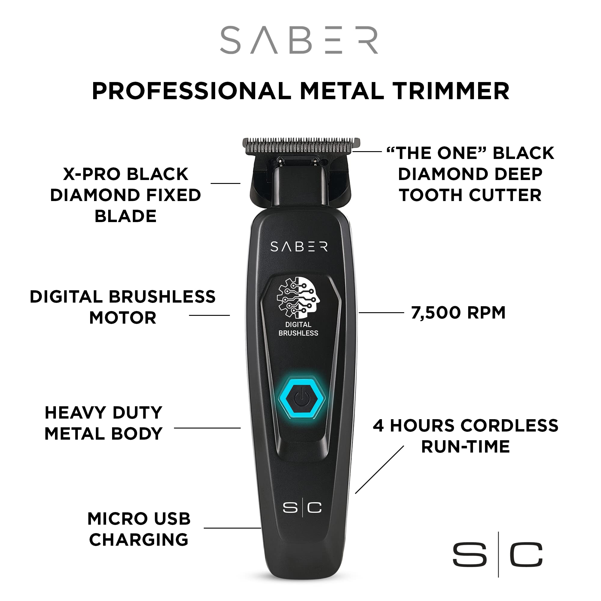 StyleCraft Saber con motor digital sin escobillas a 7.000 revoluciones por minuto para cortes potentes