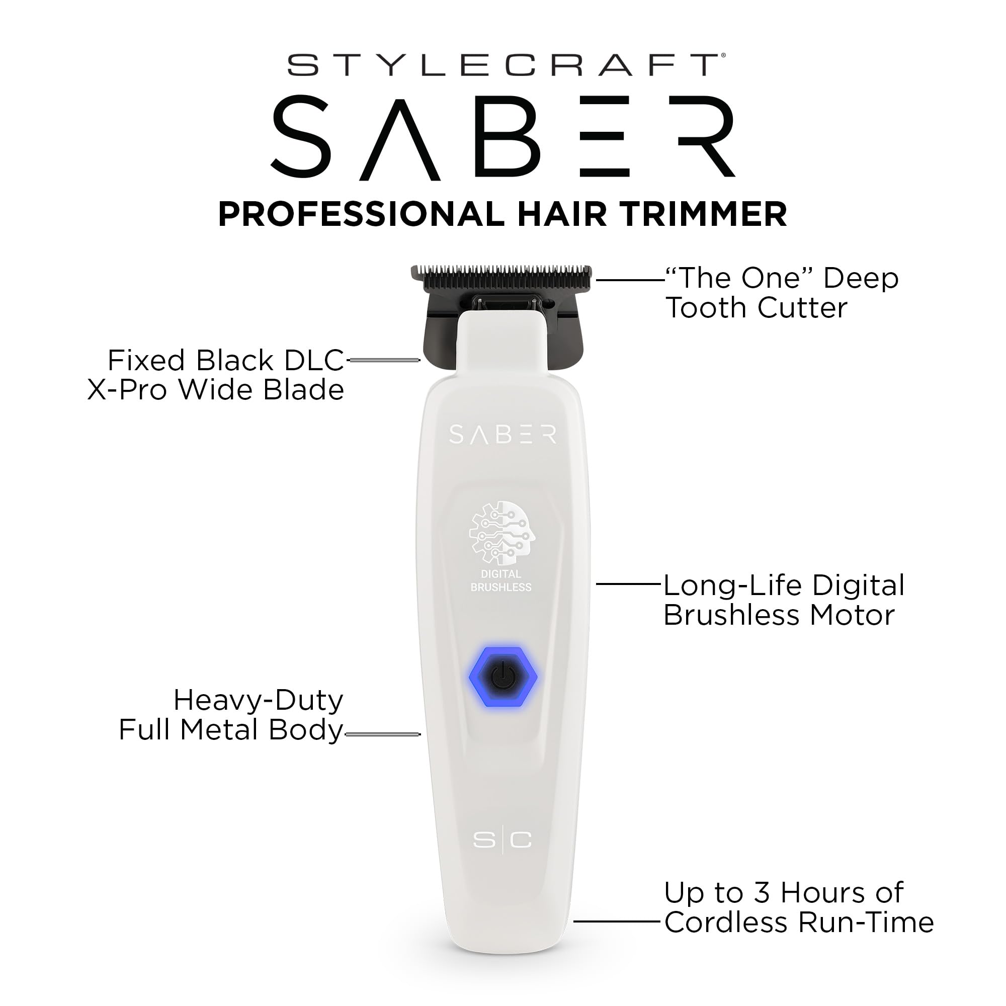 Stylecraft Saber: motor digital de alto rendimiento para cortes potentes y consistentes.