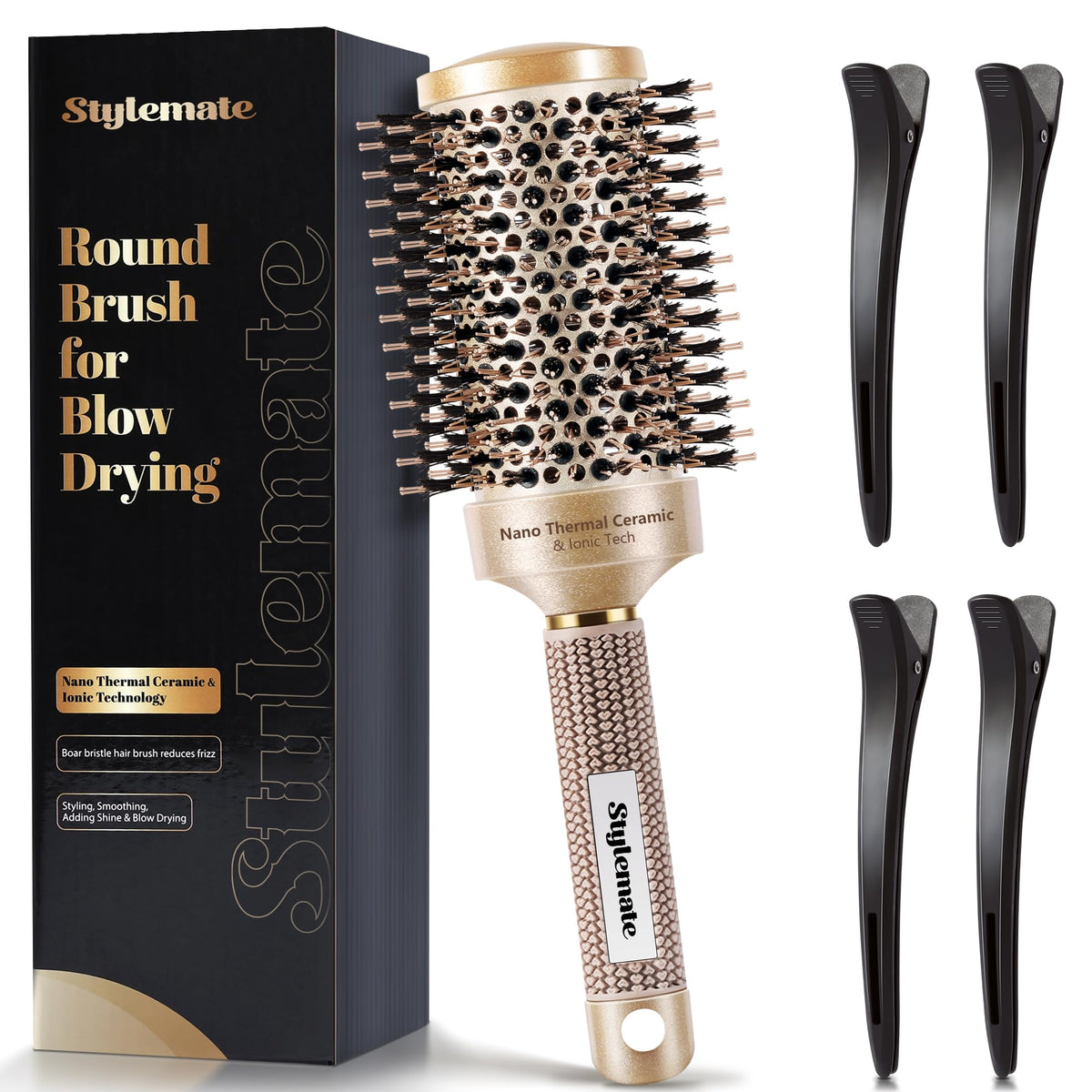 STYLEMATE cepillo redondo para secado 2.1 pulgadas ofrece volumen rápido