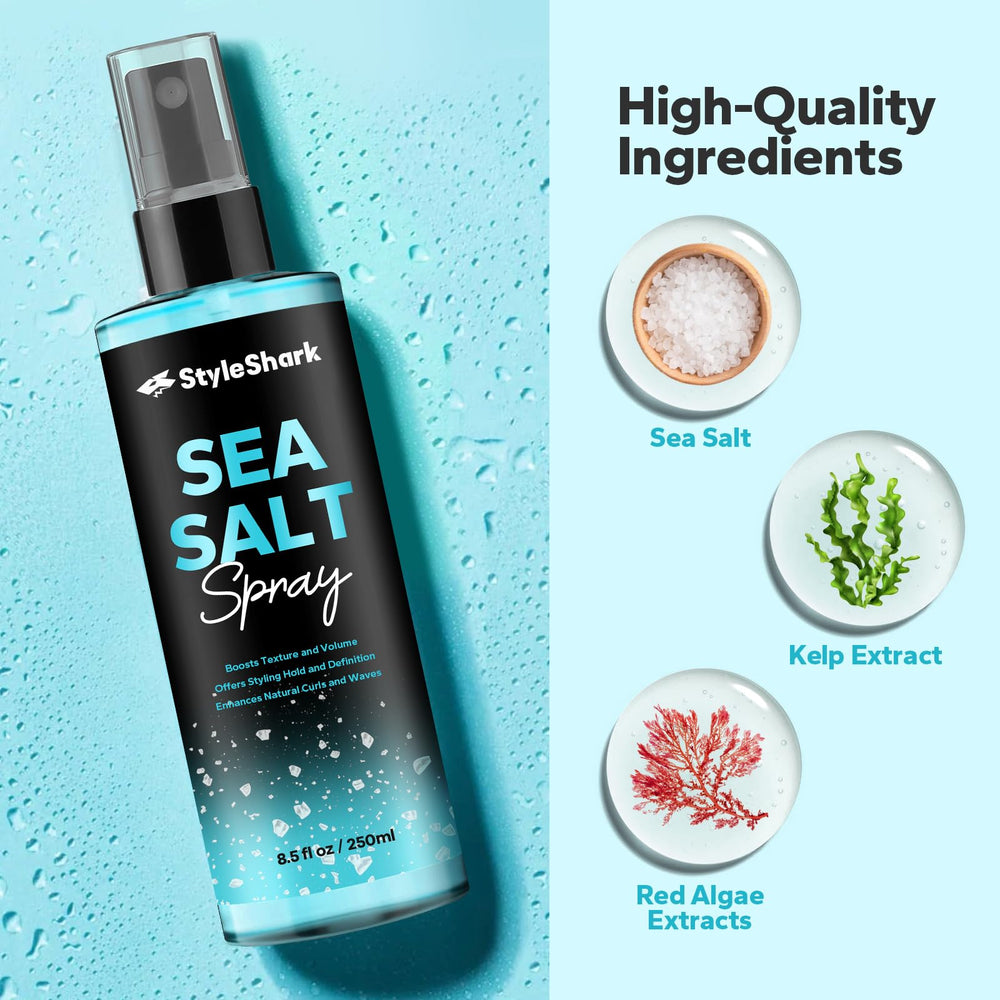 Aplicación del StyleShark Spray de Sal Marina para definir ondas suaves
