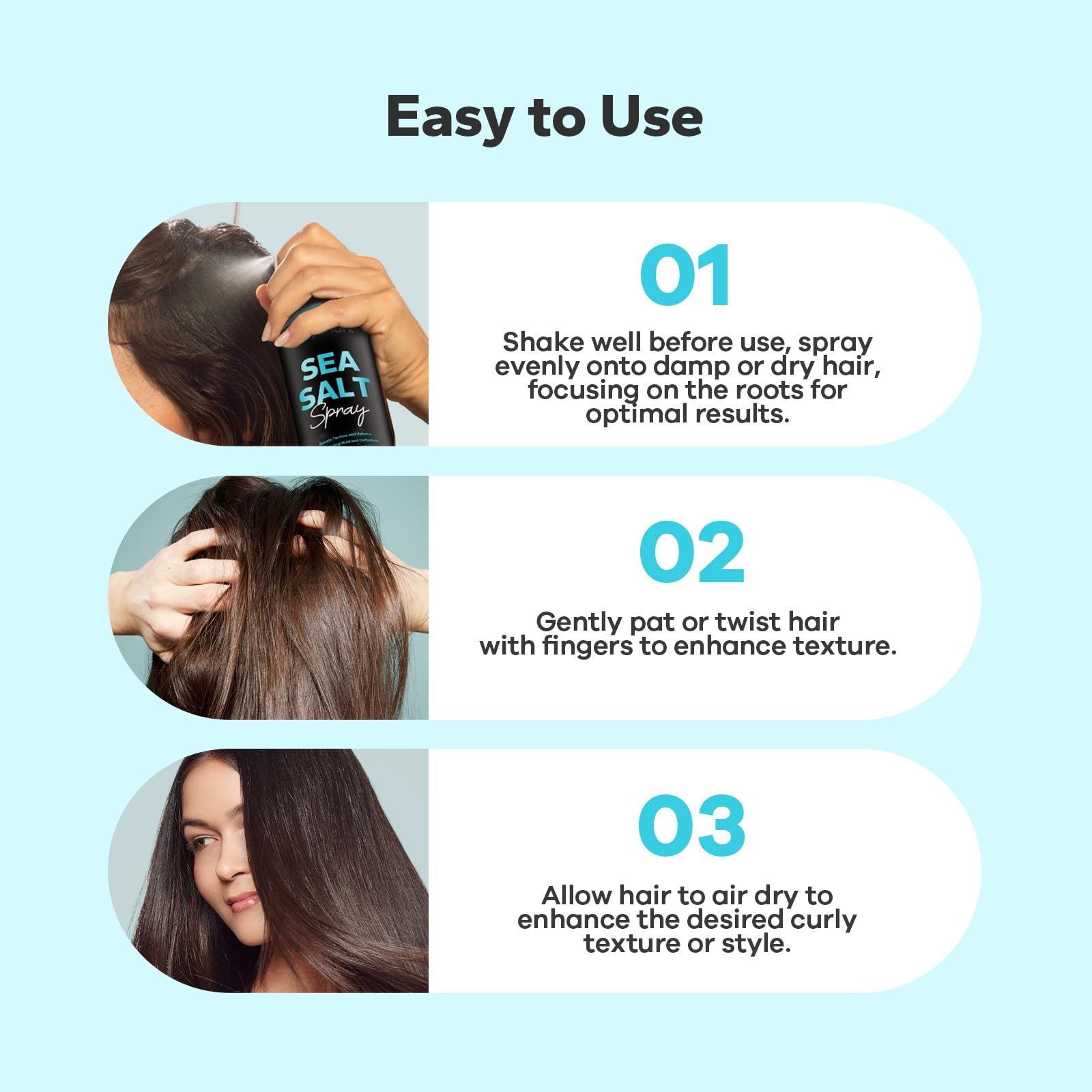 Uso diario con StyleShark Spray de Sal Marina para estilo rápido
