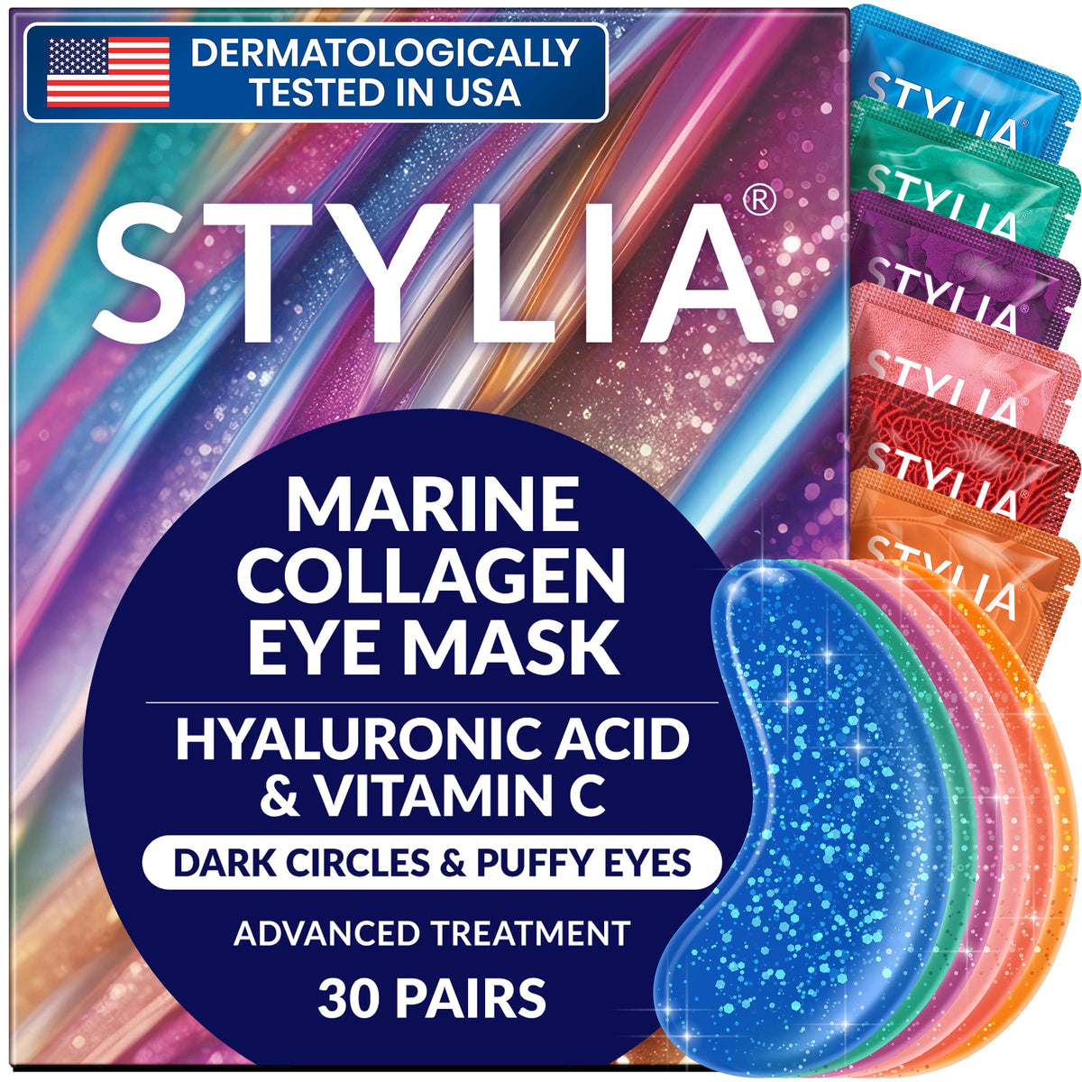Parche ojeras Stylia con colágeno marino y vitamina C para revitalizar la mirada