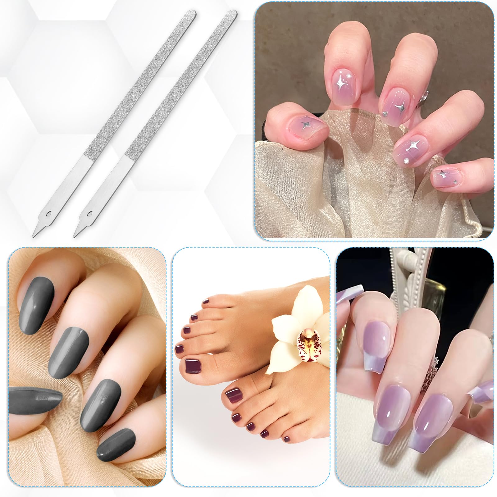Uso diario de Styquenzer para manicura y pedicura con acabado suave.
