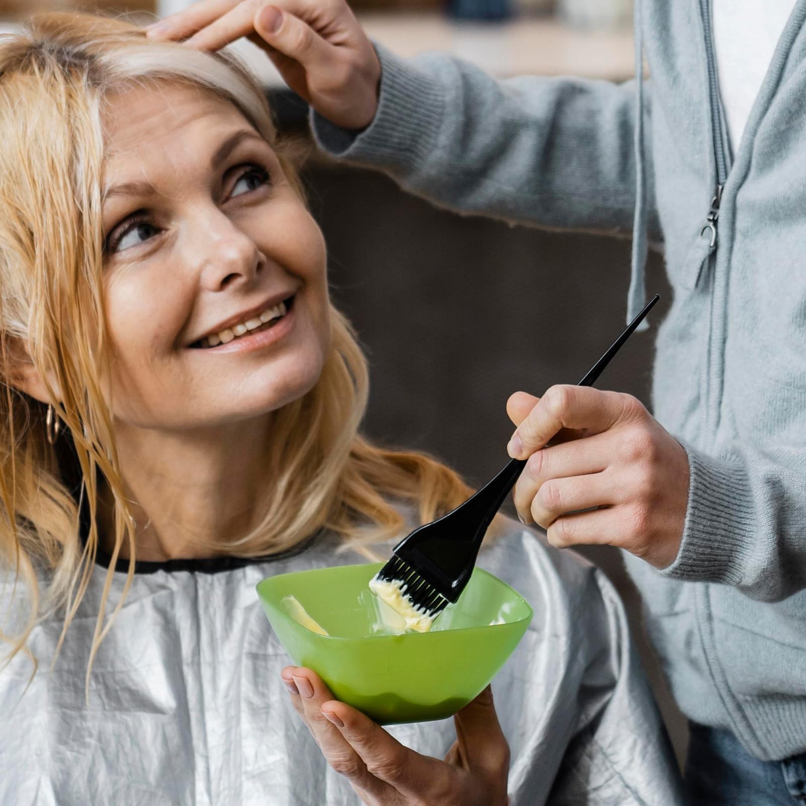 Styquenzer pincel coloración cabello versátil para salones y uso doméstico.