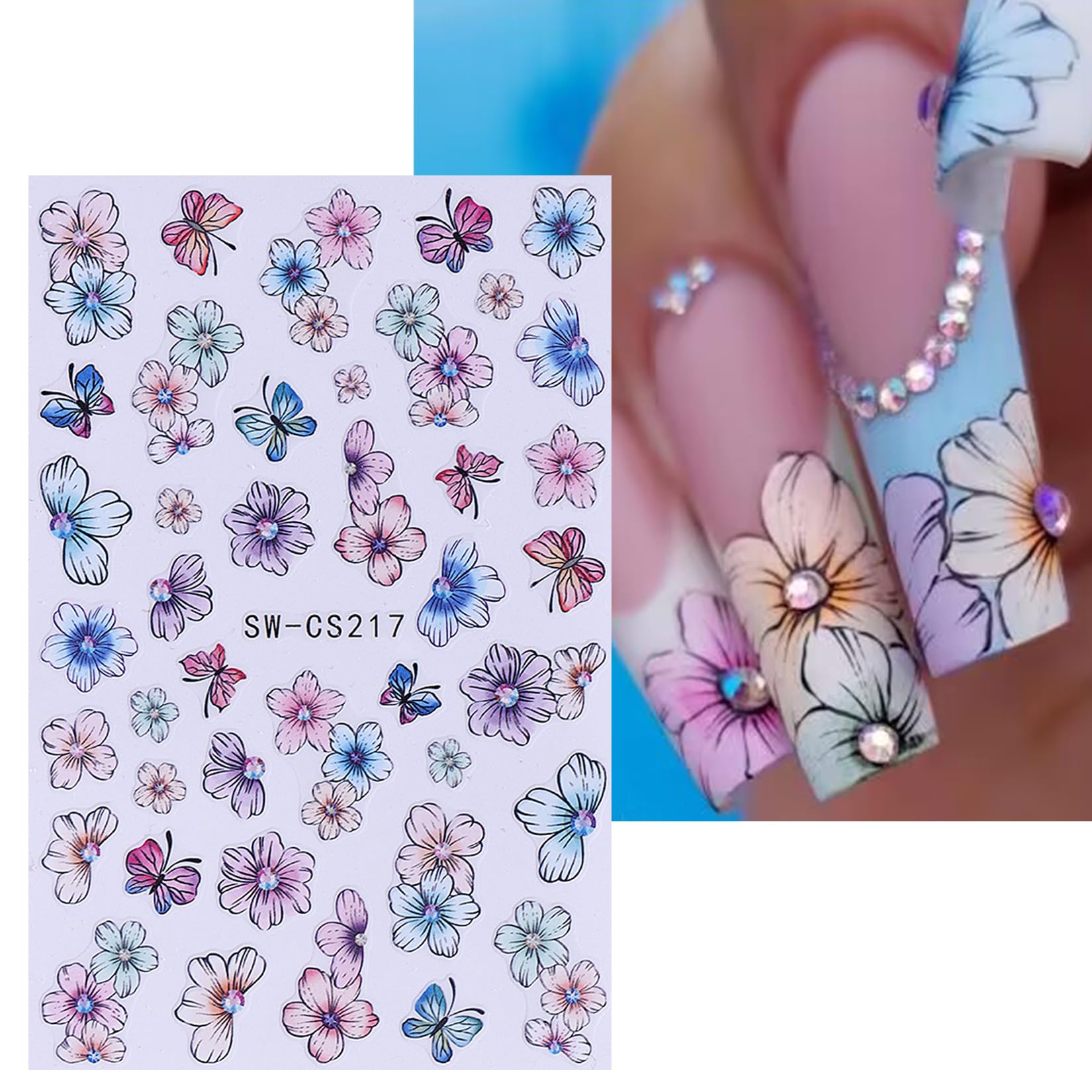 STZPRONAIL pegatinas botánicas para uñas, combina con looks frescos.