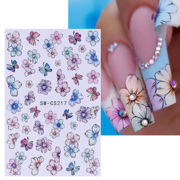 STZPRONAIL pegatinas botánicas para uñas, combina con looks frescos.
