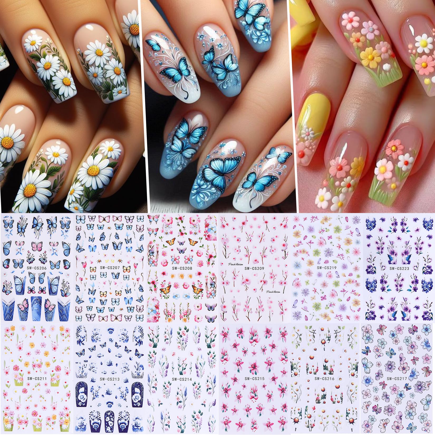 STZPRONAIL pegatinas de rosas para uñas, diseño delicado para estilos elegantes.