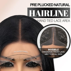 Su Mei.s glueless 26inch wig pre-plucked hairline for easy styling.