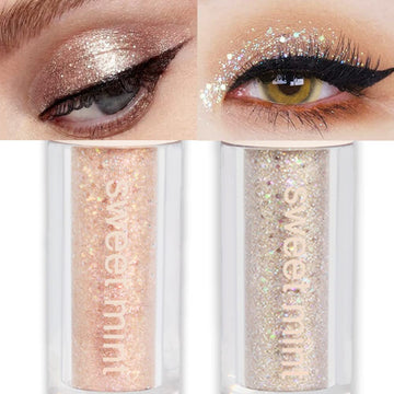 SUake sombra líquida con brillo rosa dorado para párpados con duración