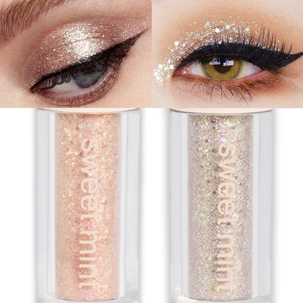 SUake sombra líquida con brillo rosa dorado para párpados con duración