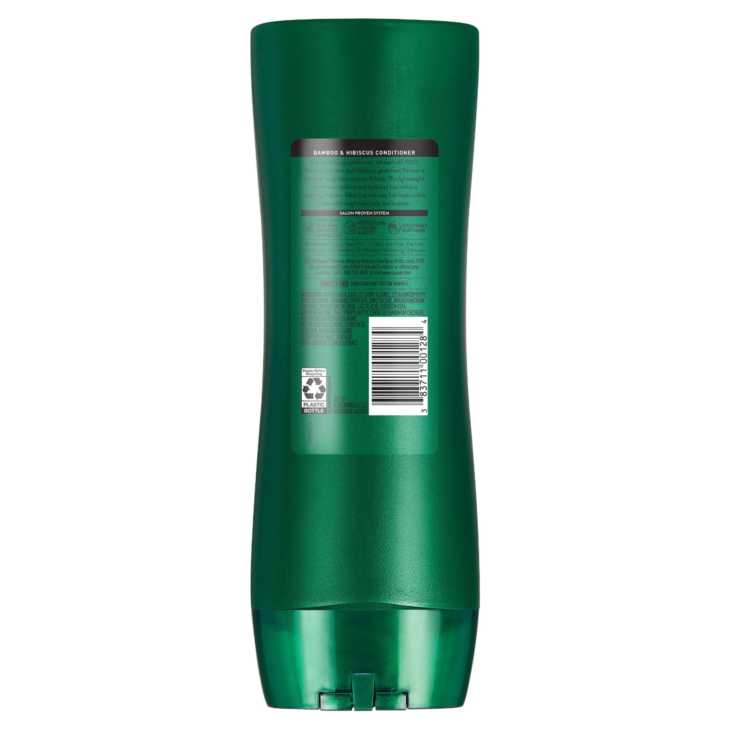 Con Acondicionador Suave Bamboo Hibiscus, cabello desenredado y manejable.