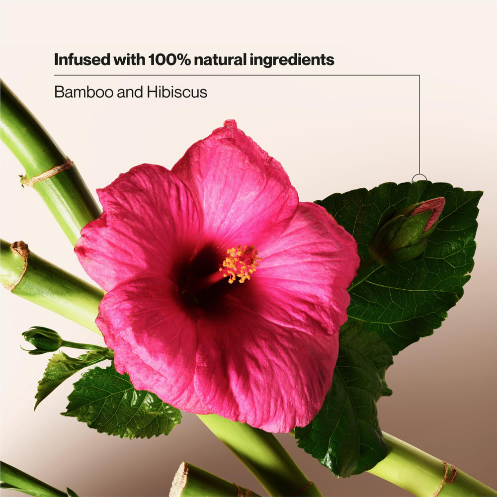 Acondicionador Suave Bamboo Hibiscus huele a fragancia frutal floral.
