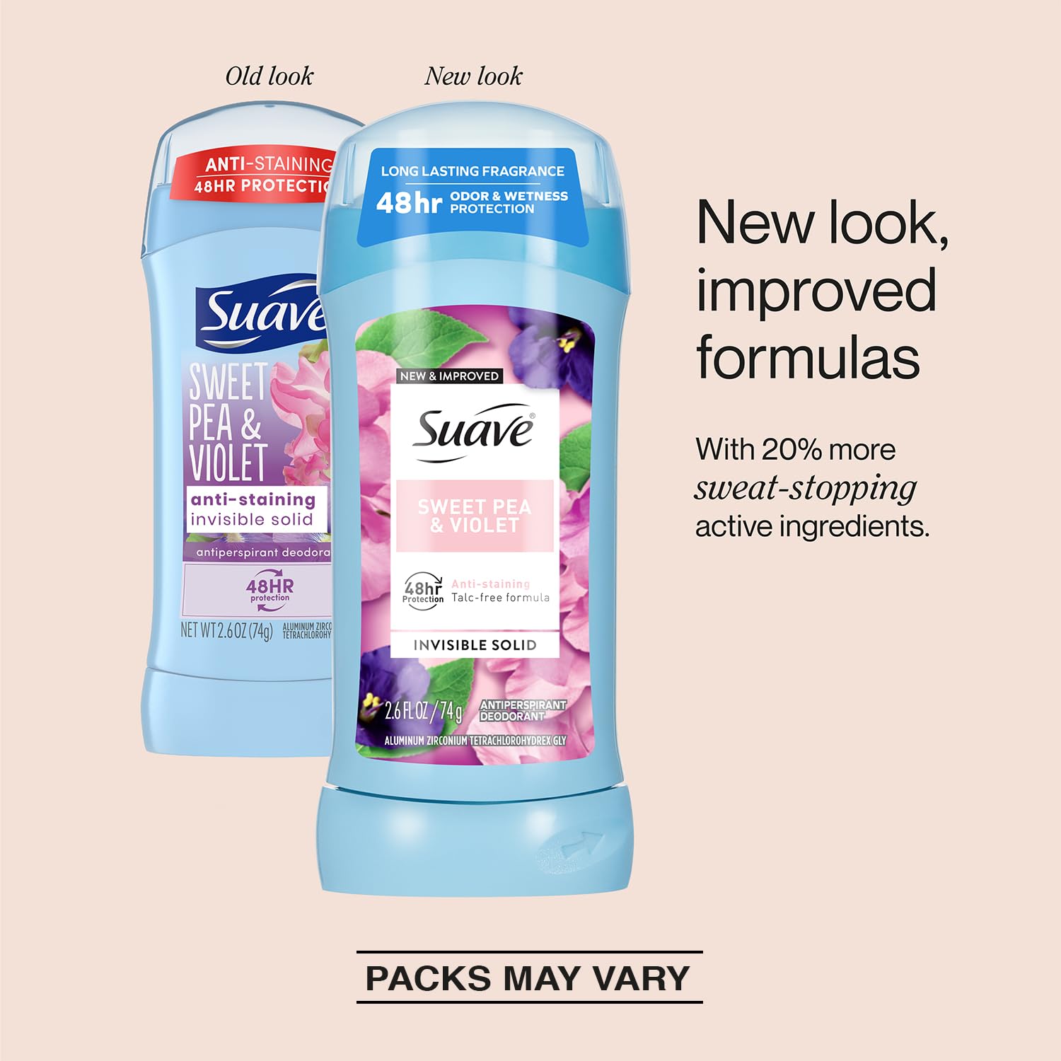 Desodorante Suave barra invisible fragancia floral con protección de 48 horas