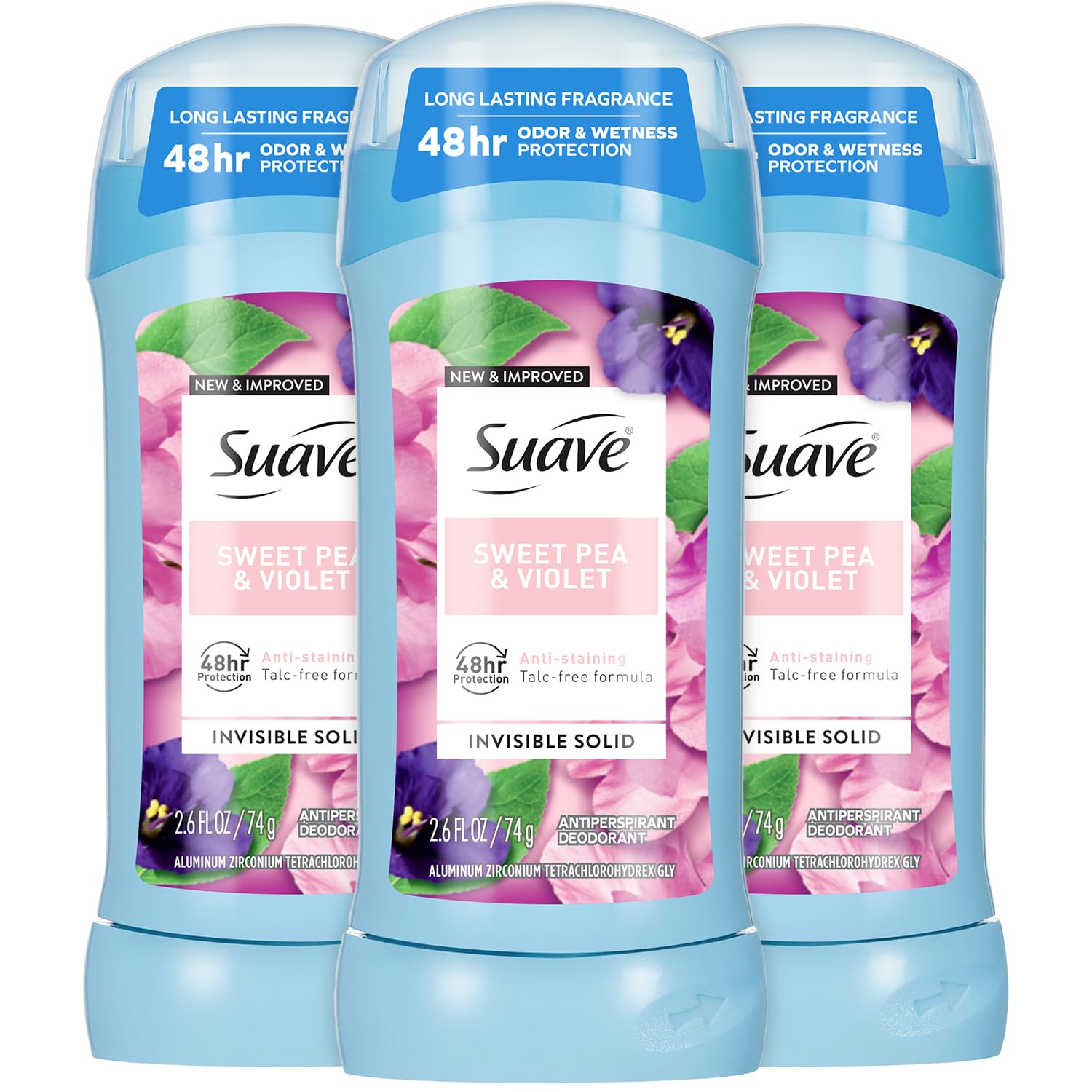 Desodorante Suave barra invisible fragancia floral para uso diario sin manchas