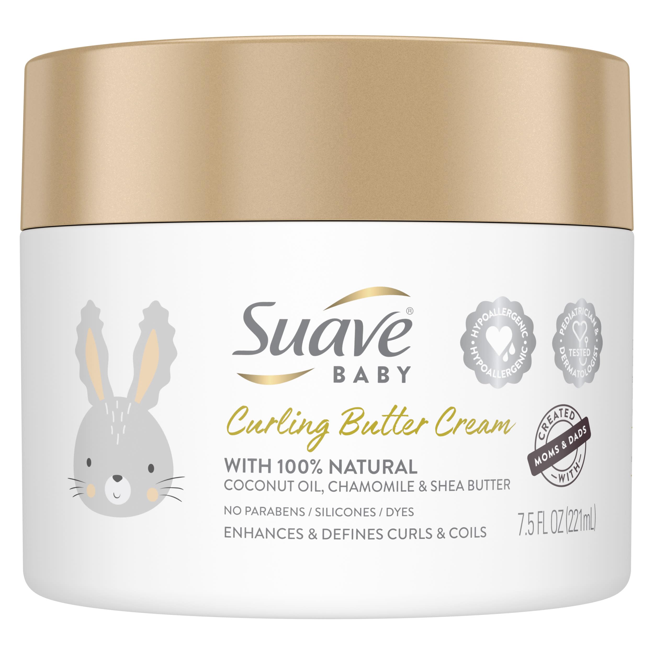 Suave Baby Curling Butter Cream, textura cremosa para definir rizos y controlar frizz.