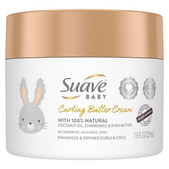 Suave Baby Curling Butter Cream, textura cremosa para definir rizos y controlar frizz.