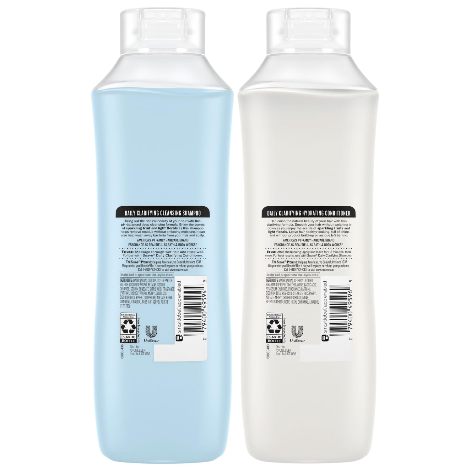 Cabello con brillo natural tras lavar con Suave, aroma agradable.