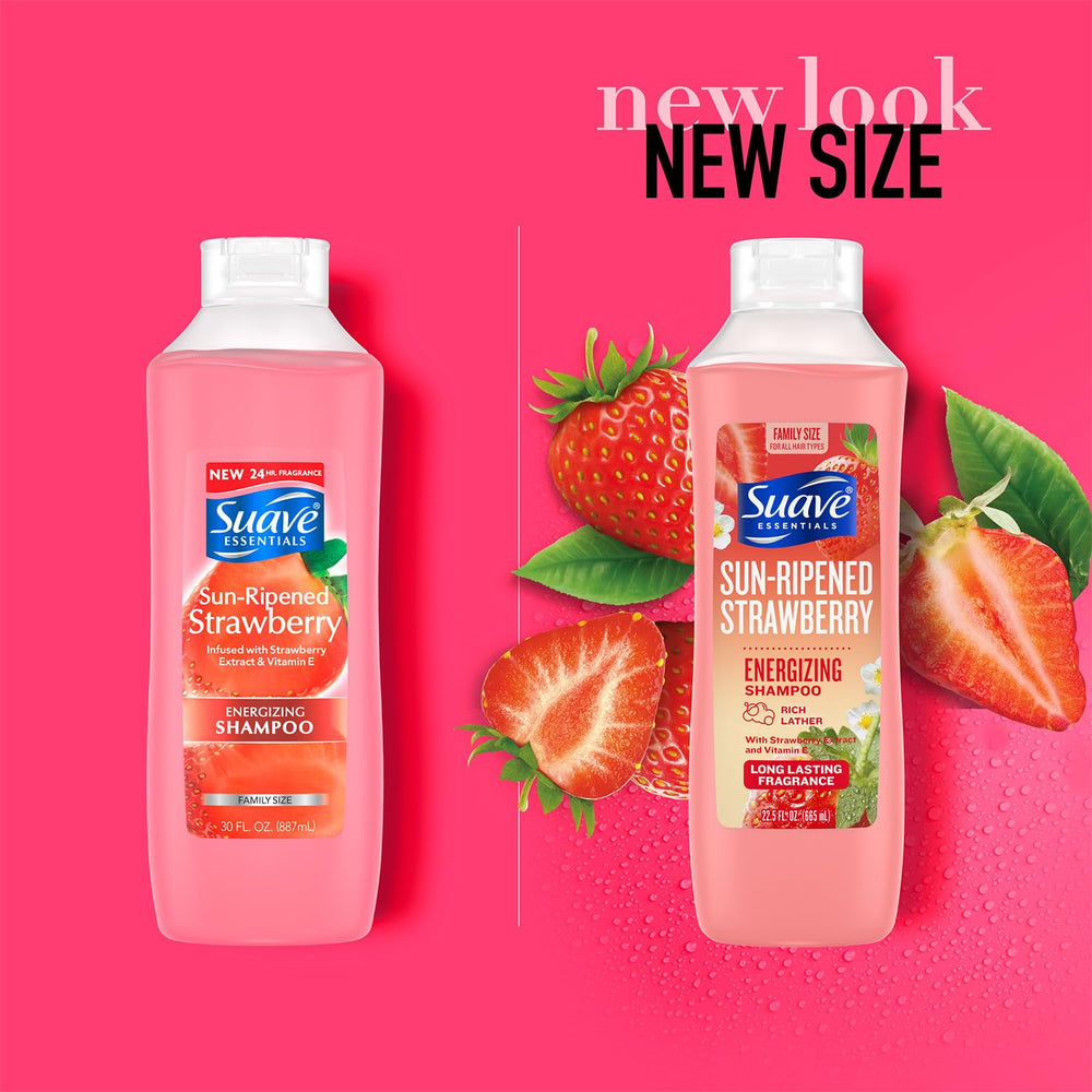Shampoo Suave champú fresa: cabello suave y brillante tras el lavado