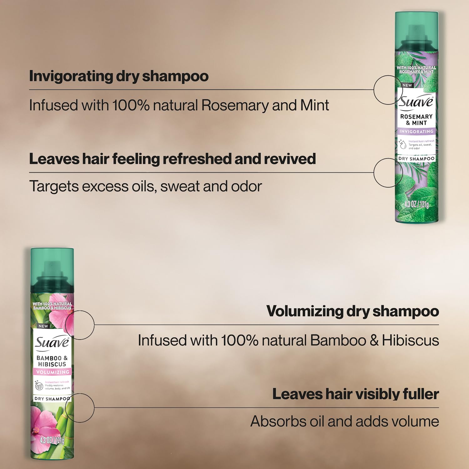 Suave champú en seco: textura ligera para cabello aireado.