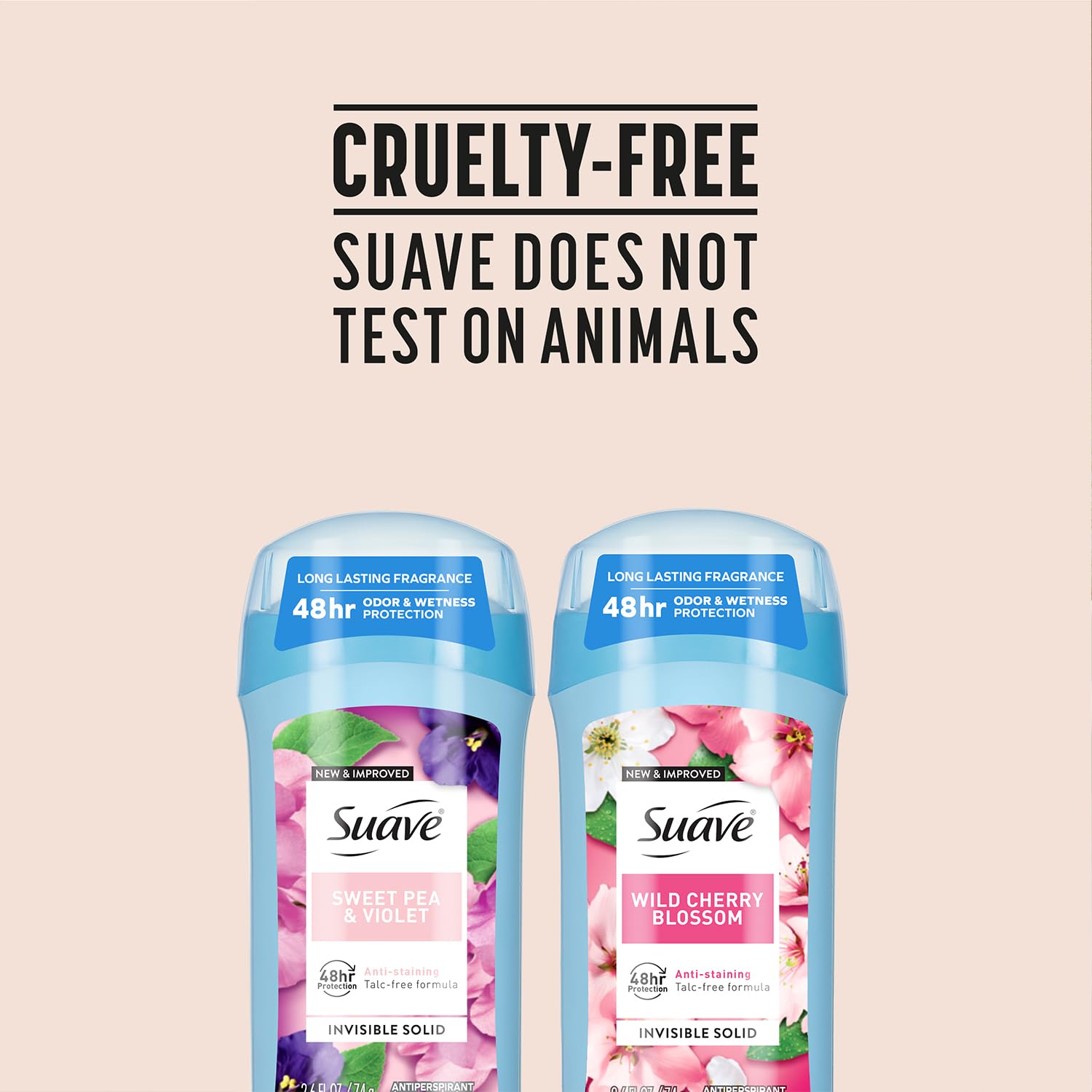 Certificación PETA cruelty free Suave desodorante barra invisible