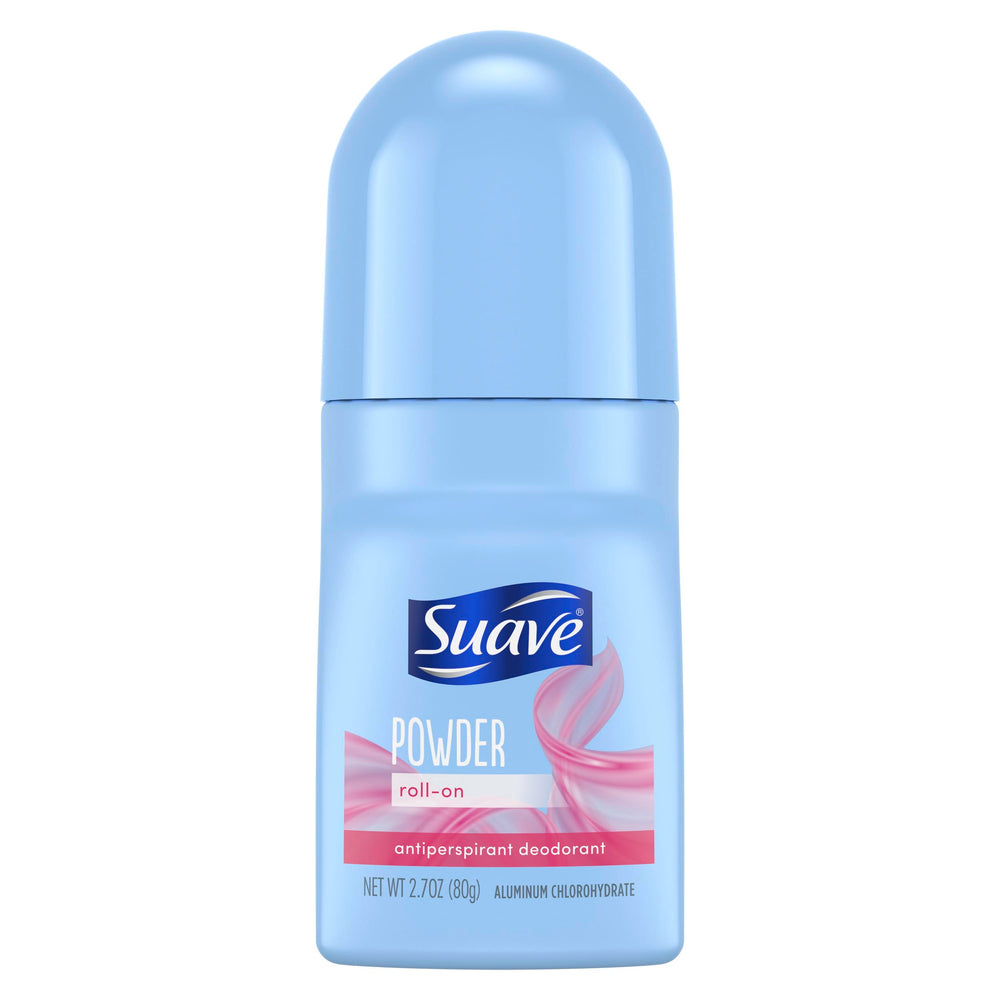 Desodorante Suave para mujer, empaque frontal mostrando fragancia polvo fresco para todo el día.